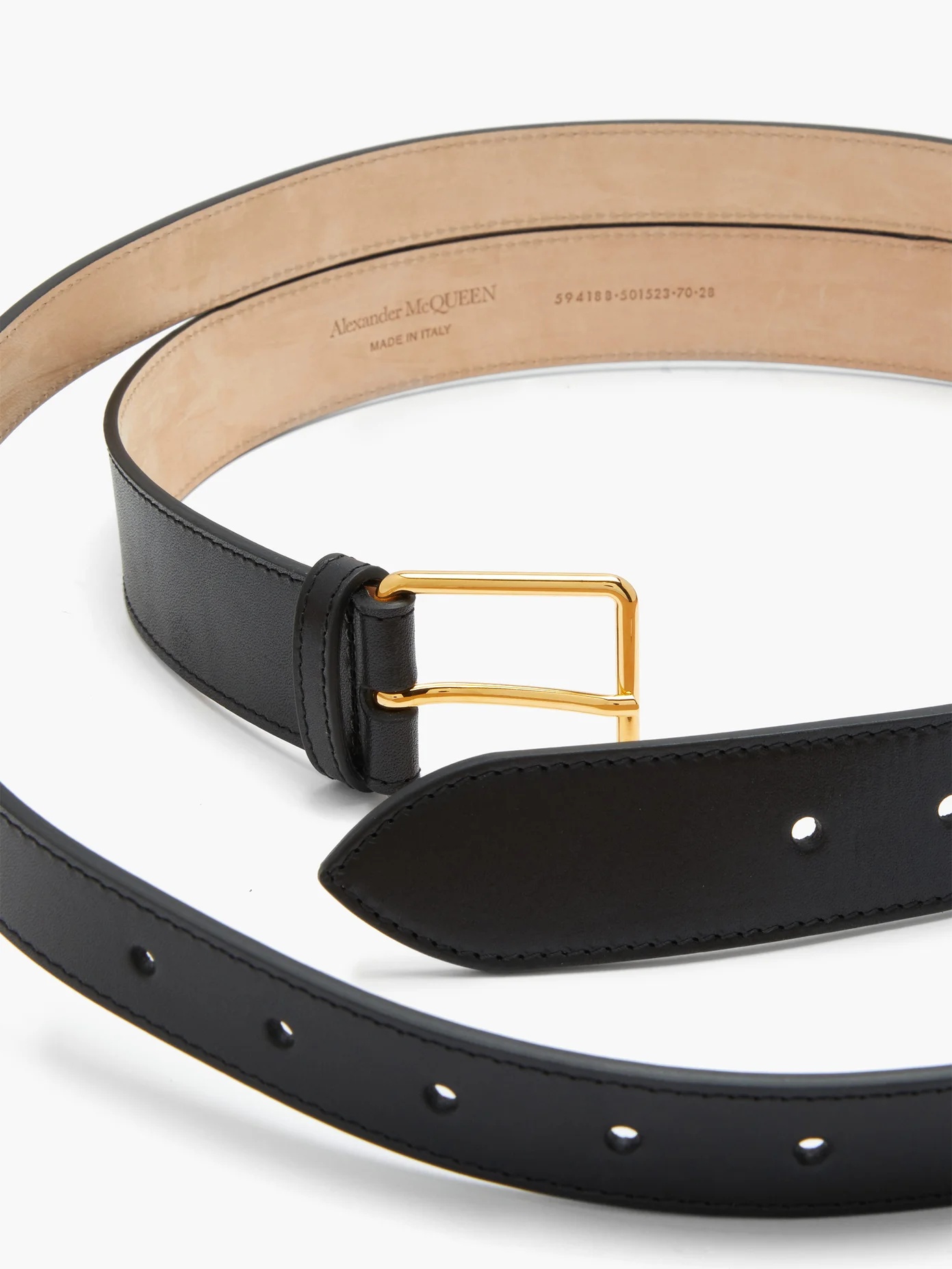 Double-strap leather belt - 5