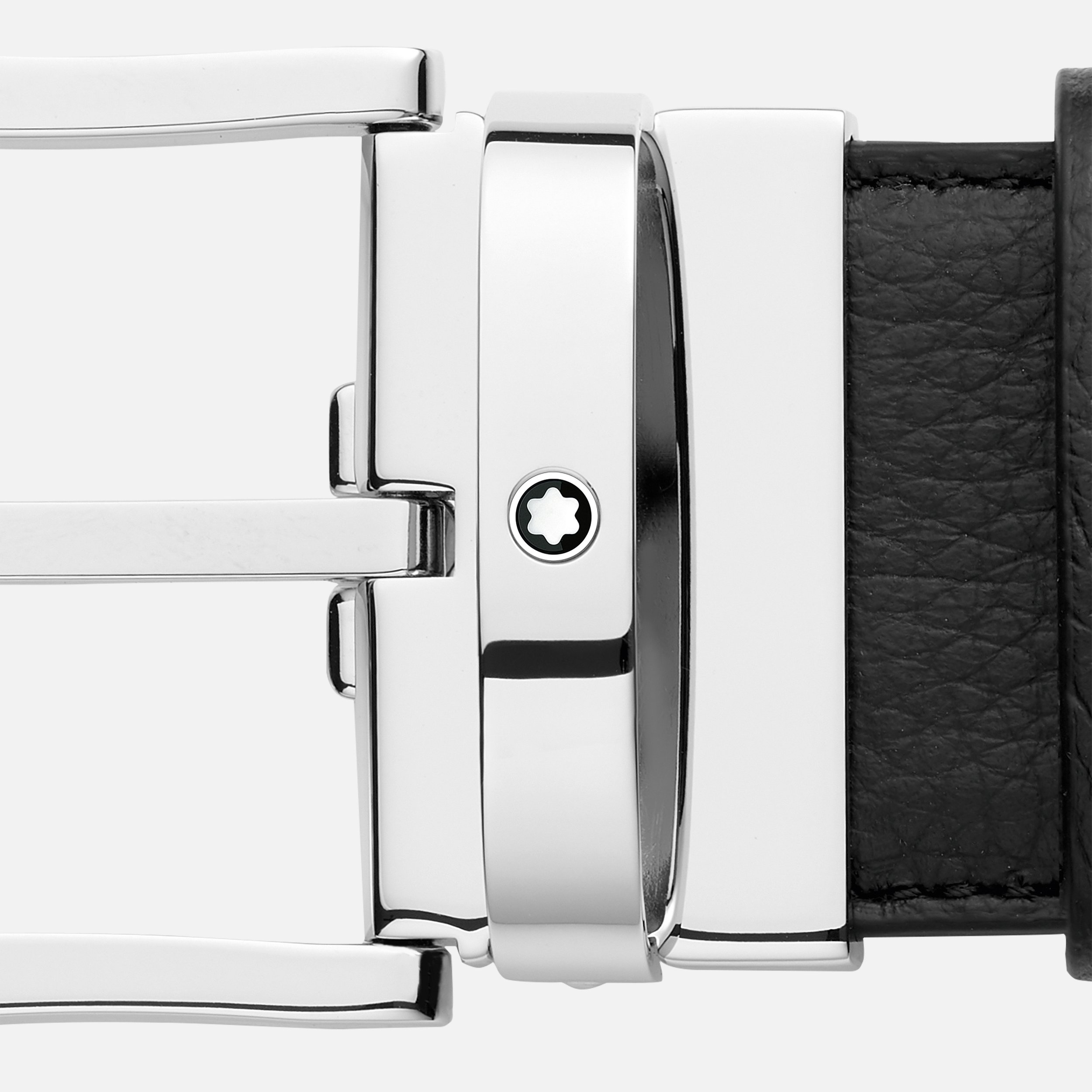 Black 40 mm leather belt - 3