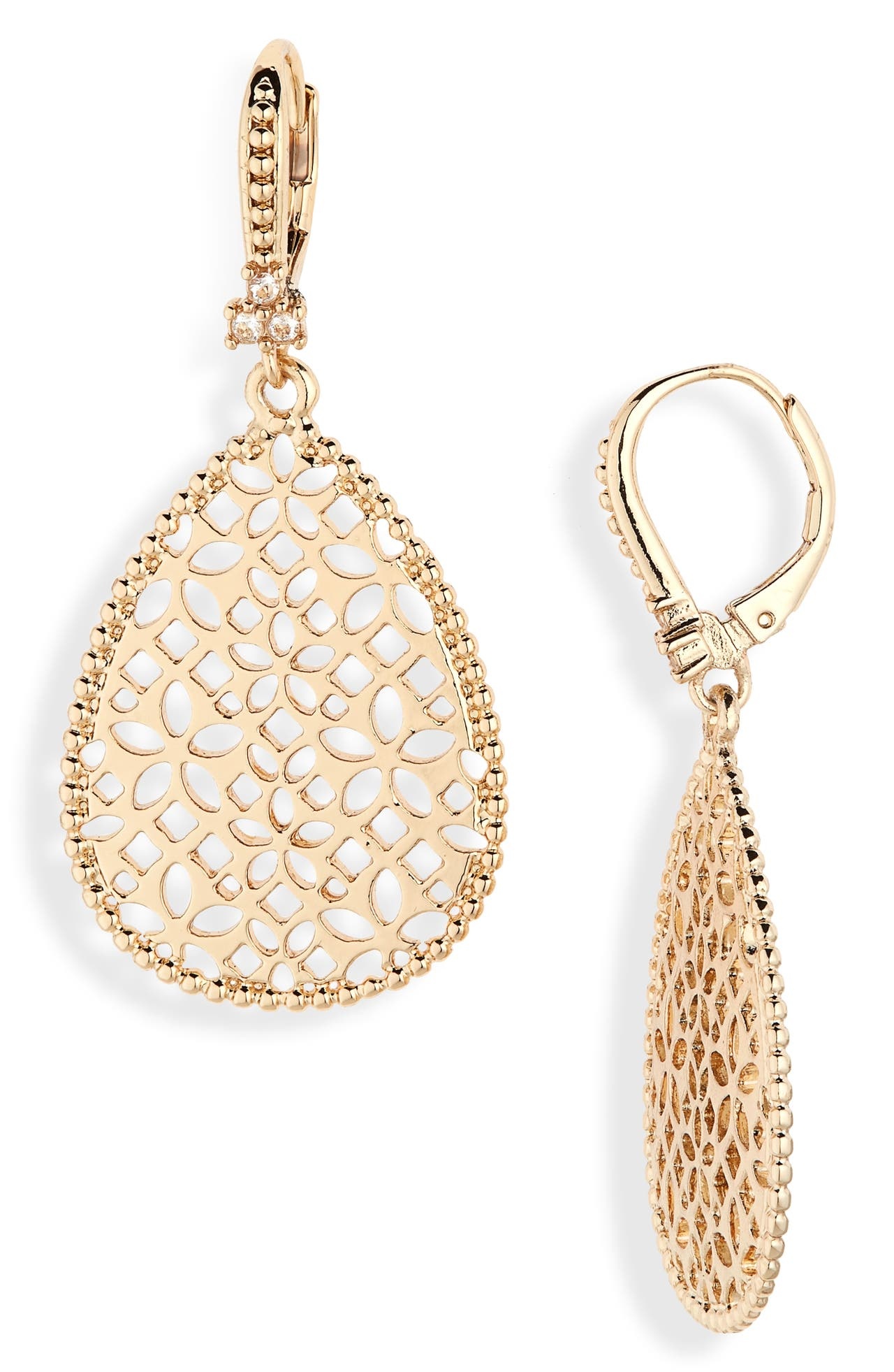 Marchesa Filigree Drop Earrings in Gold/Gold at Nordstrom - 1