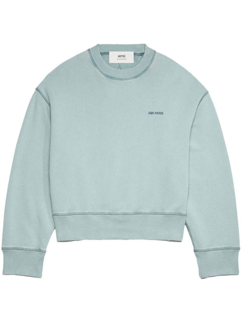 embroidered-logo cotton sweatshirt 1