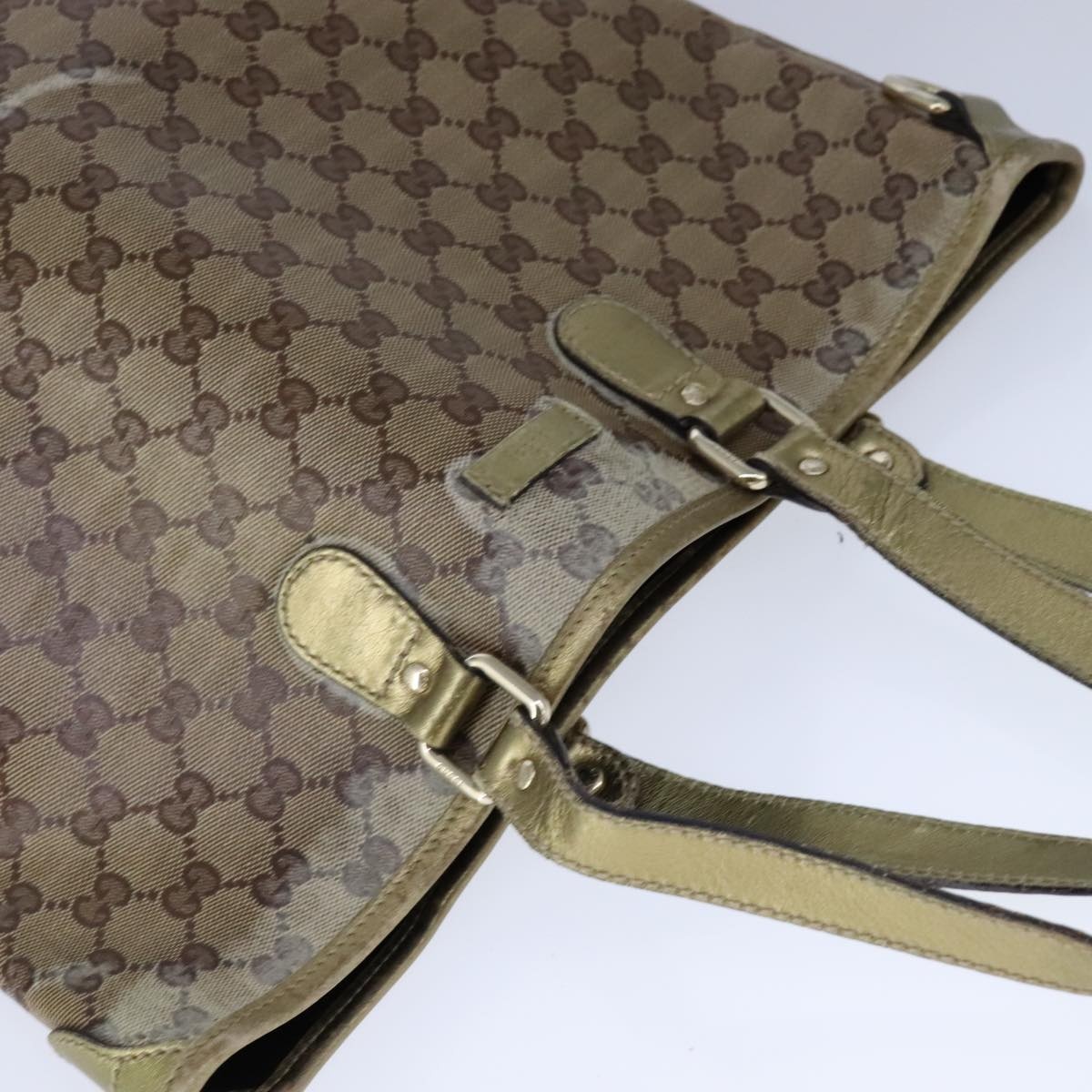 GUCCI GG Crystal Tote Bag Coated Canvas Beige Gold - 6