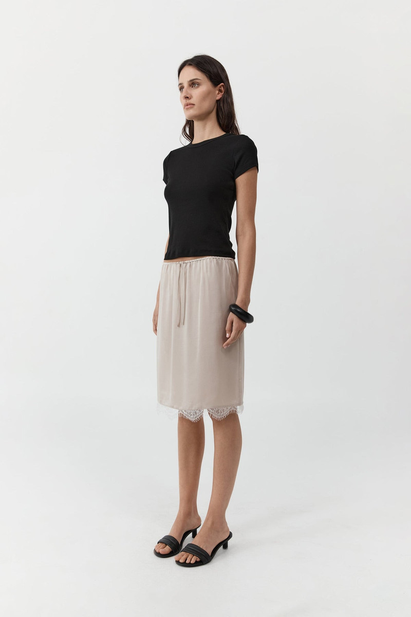 ST. AGNI Fine Lace Skirt - Stone outlook