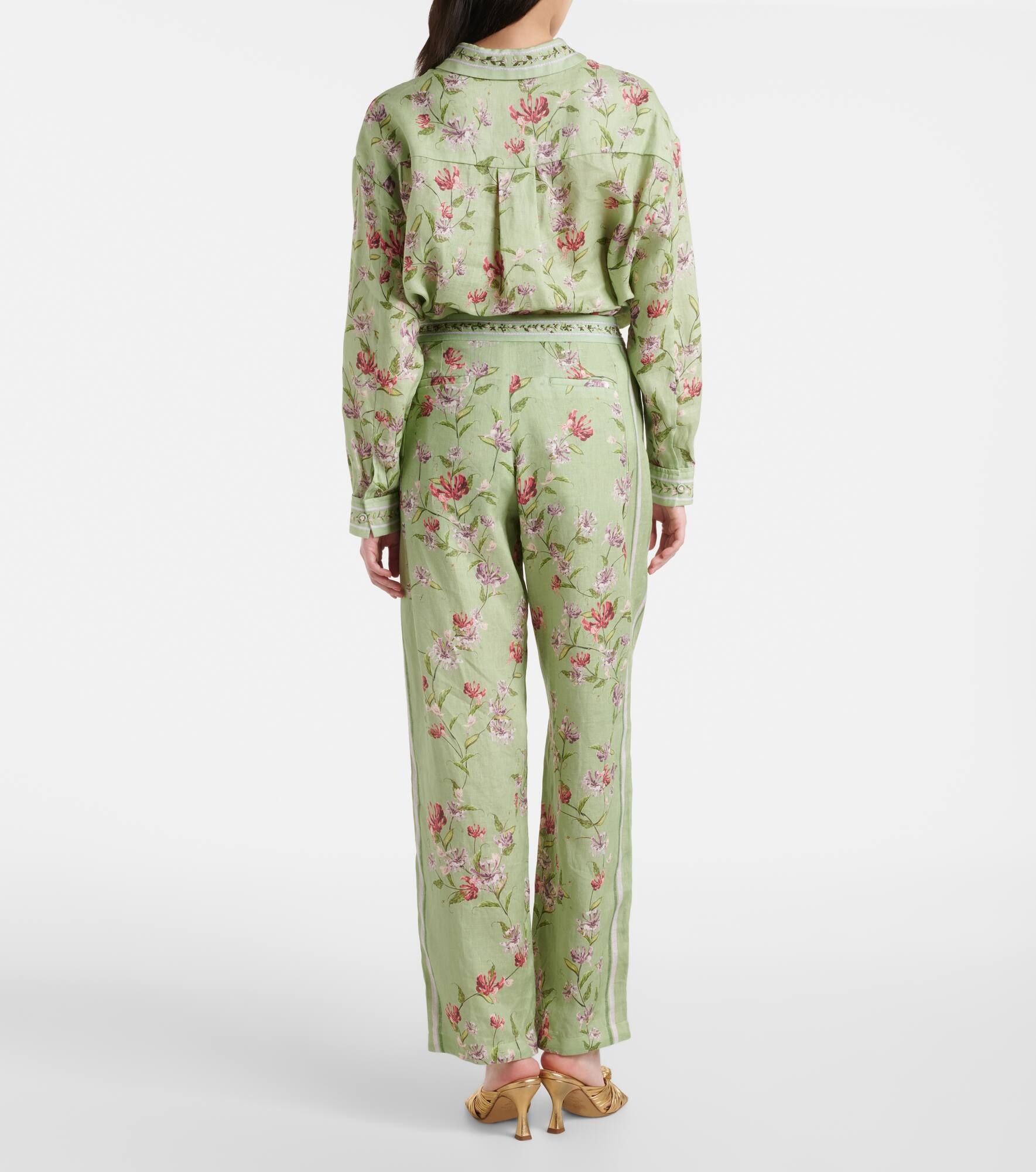 Florecer Honeysuckle linen wide-leg pants - 3