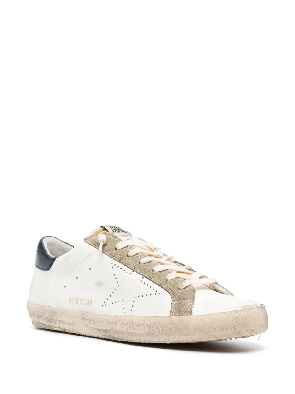 Golden Goose Men "Super Star" Leather Upper Foam Tongue Skate Star Shiny Leather Heel Sneakers - 3