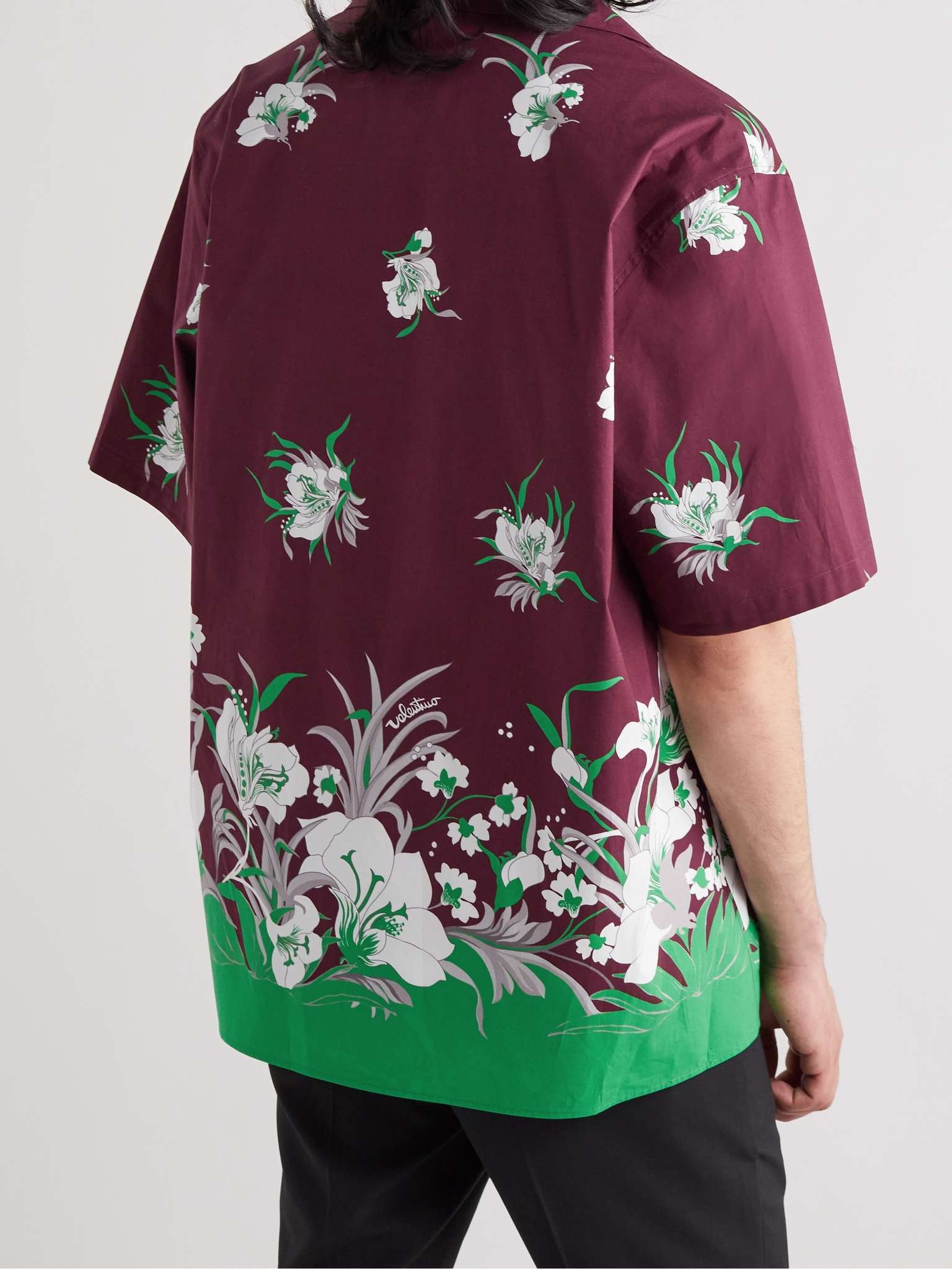 Camp-Collar Floral-Print Cotton-Poplin Shirt - 4