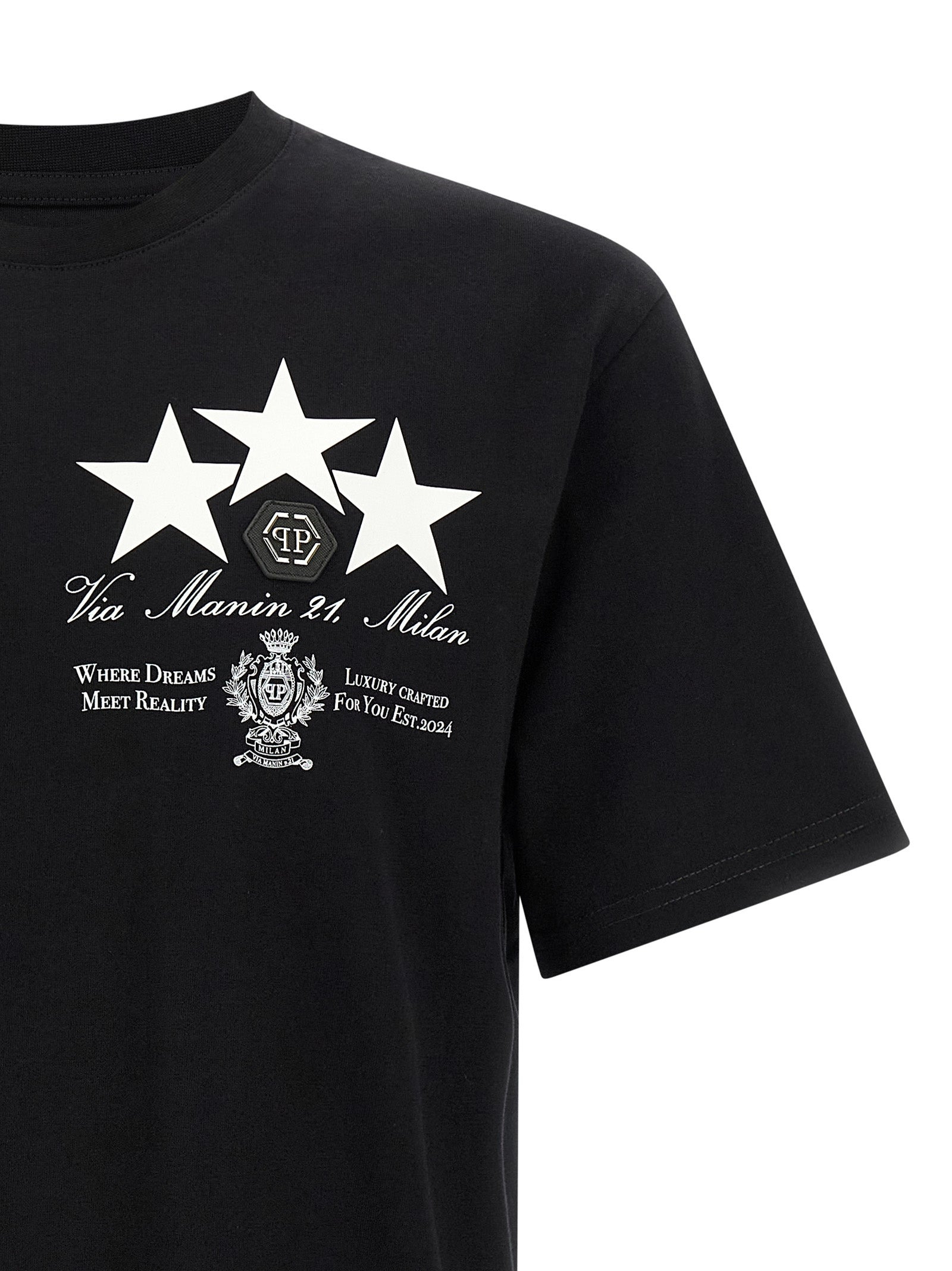 Print And Patch T-Shirt Black - 3