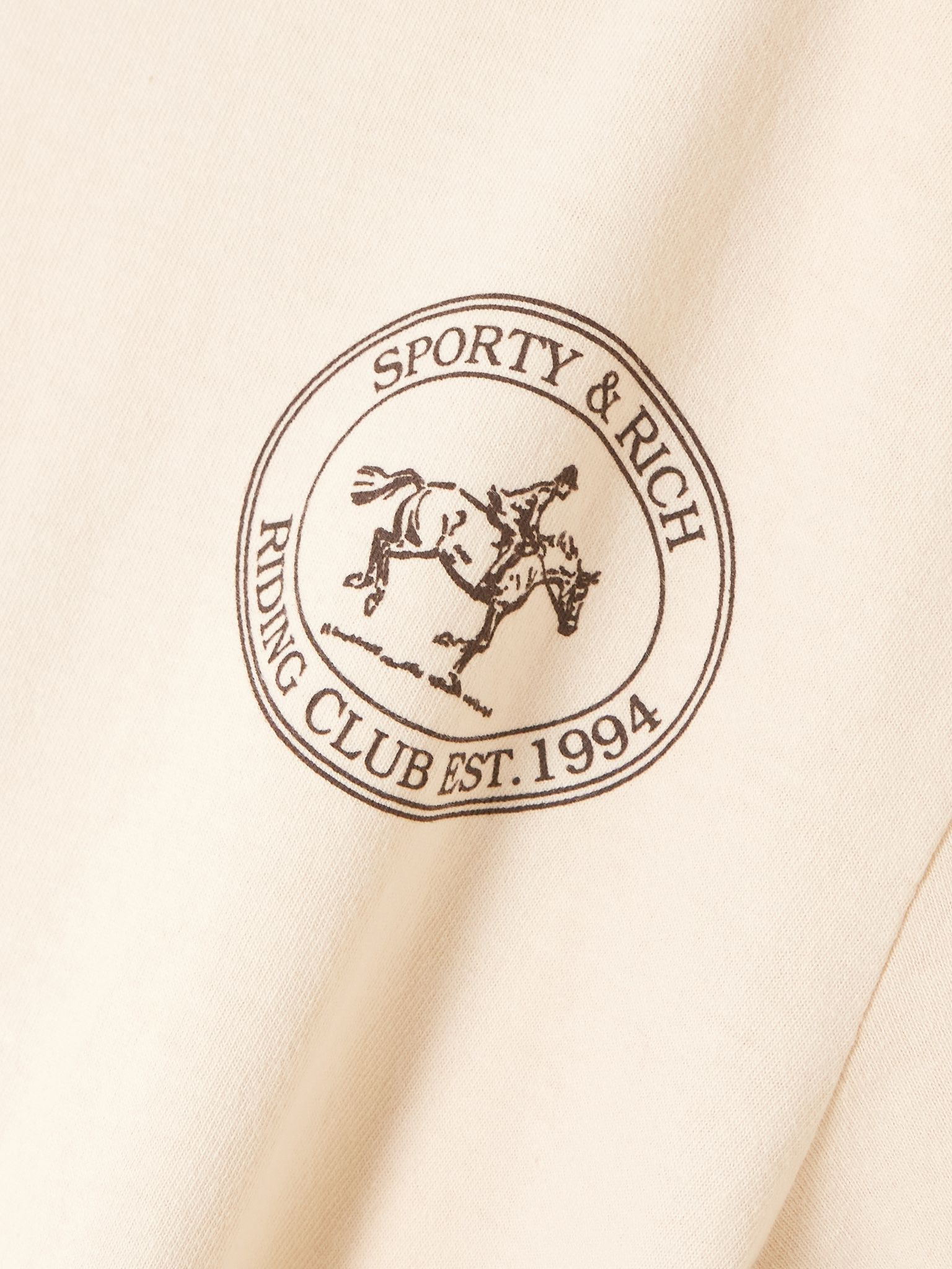 Riding Club printed cotton-jersey T-shirt Cream - 4