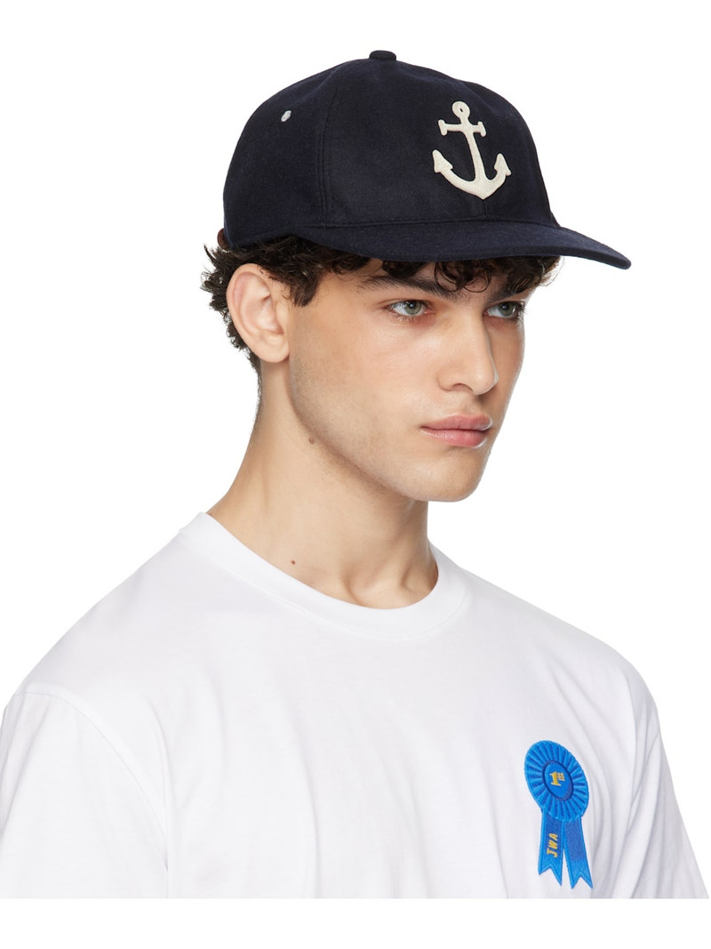 UNIFORM BRIDGE Navy Anchor Wool Ball Cap outlook
