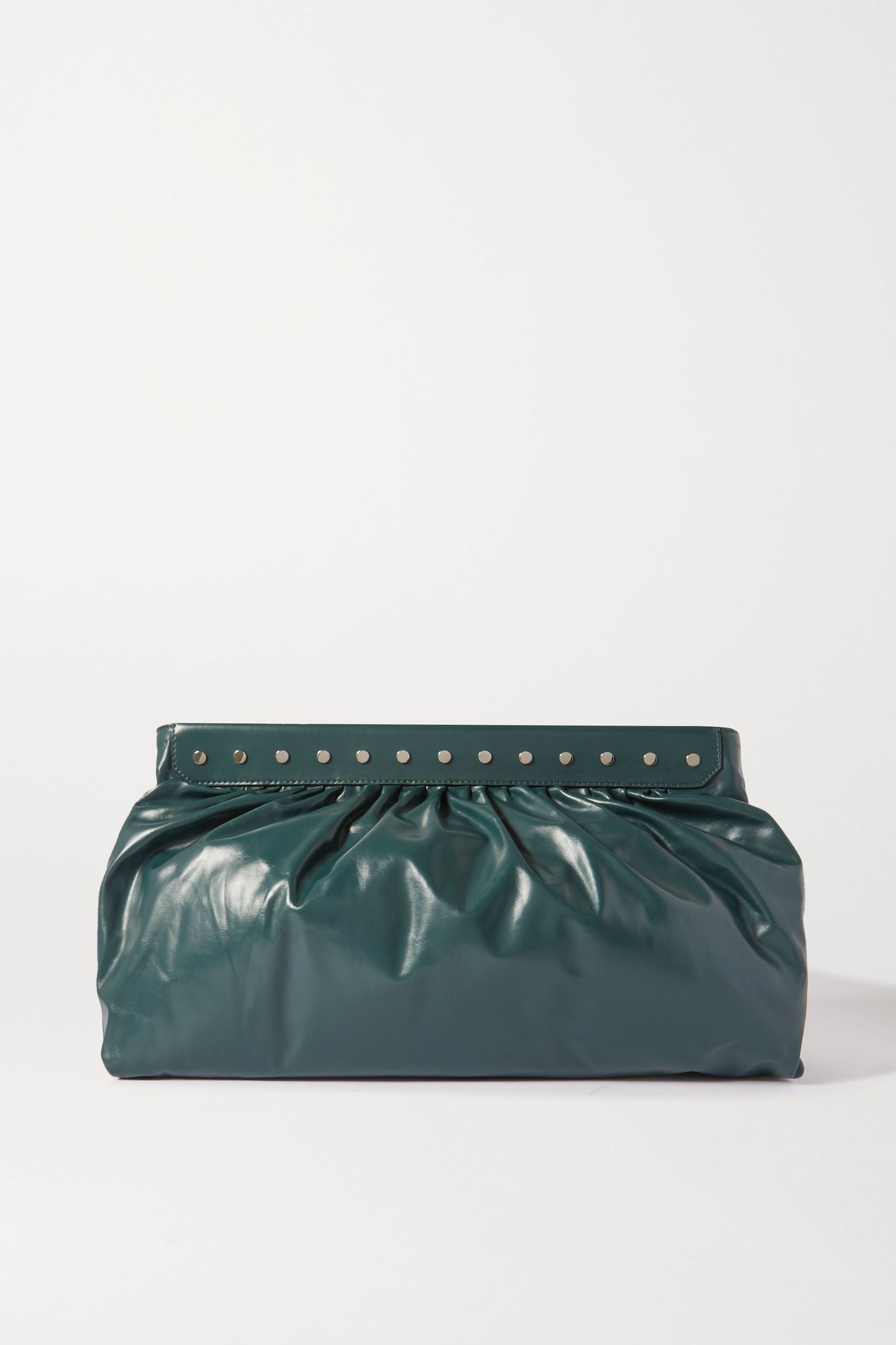 Luz studded leather clutch - 1