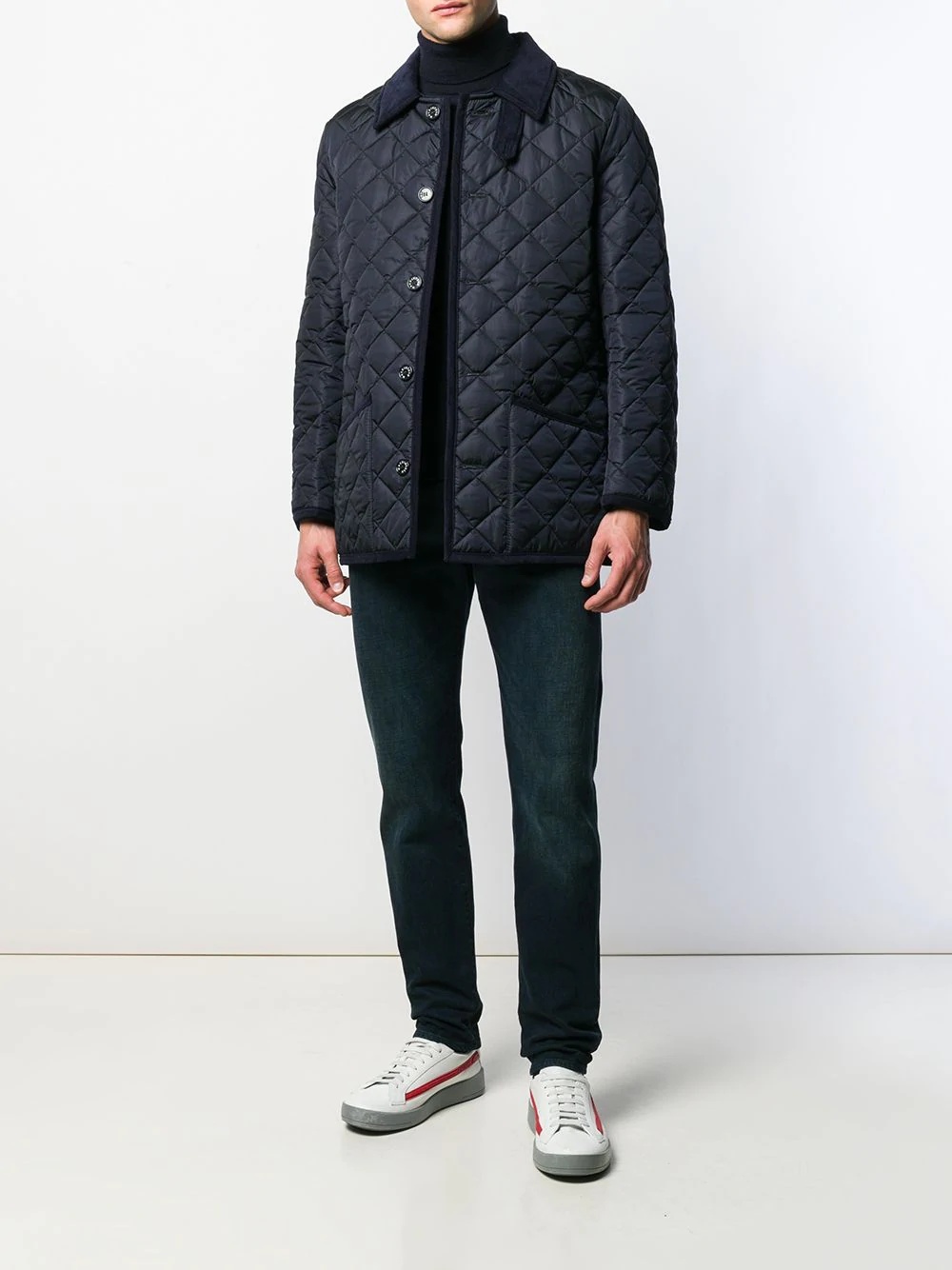 WAVERLY Navy Nylon Quilted Jacket|GQ-1001 - 2