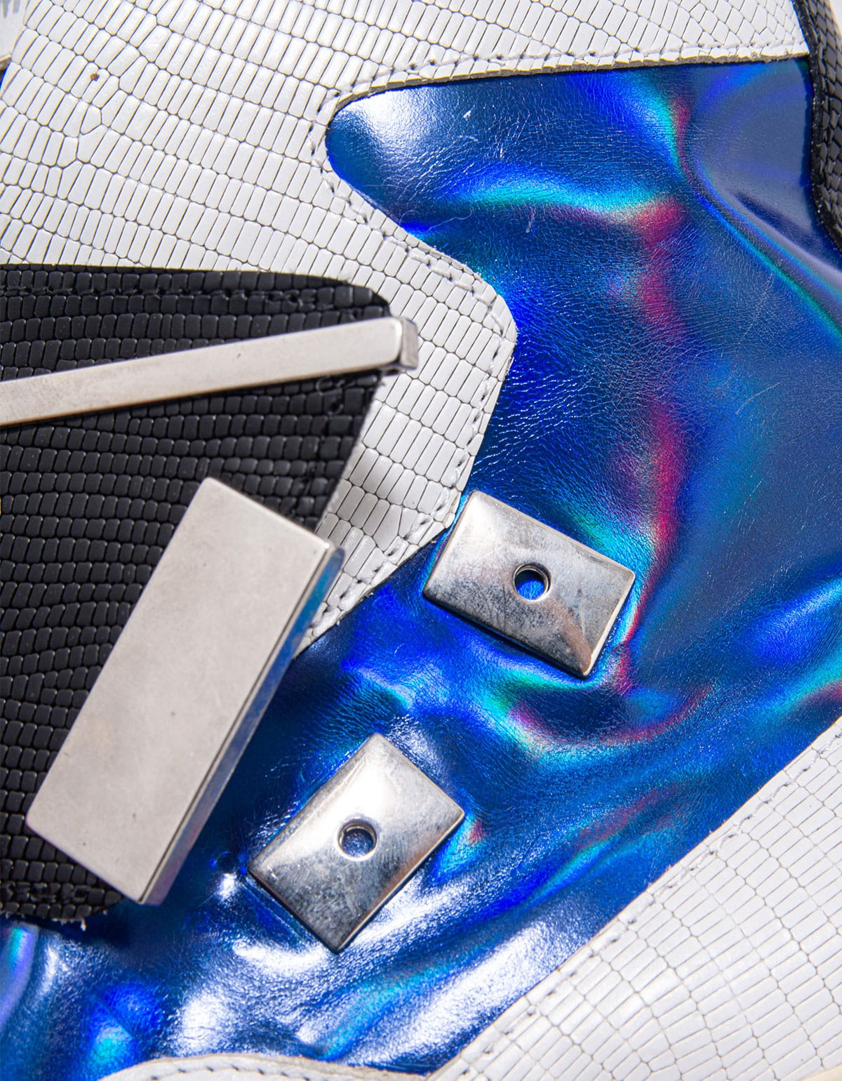 Raf Simons White Metallic High Top Trainers - SS14 - 12
