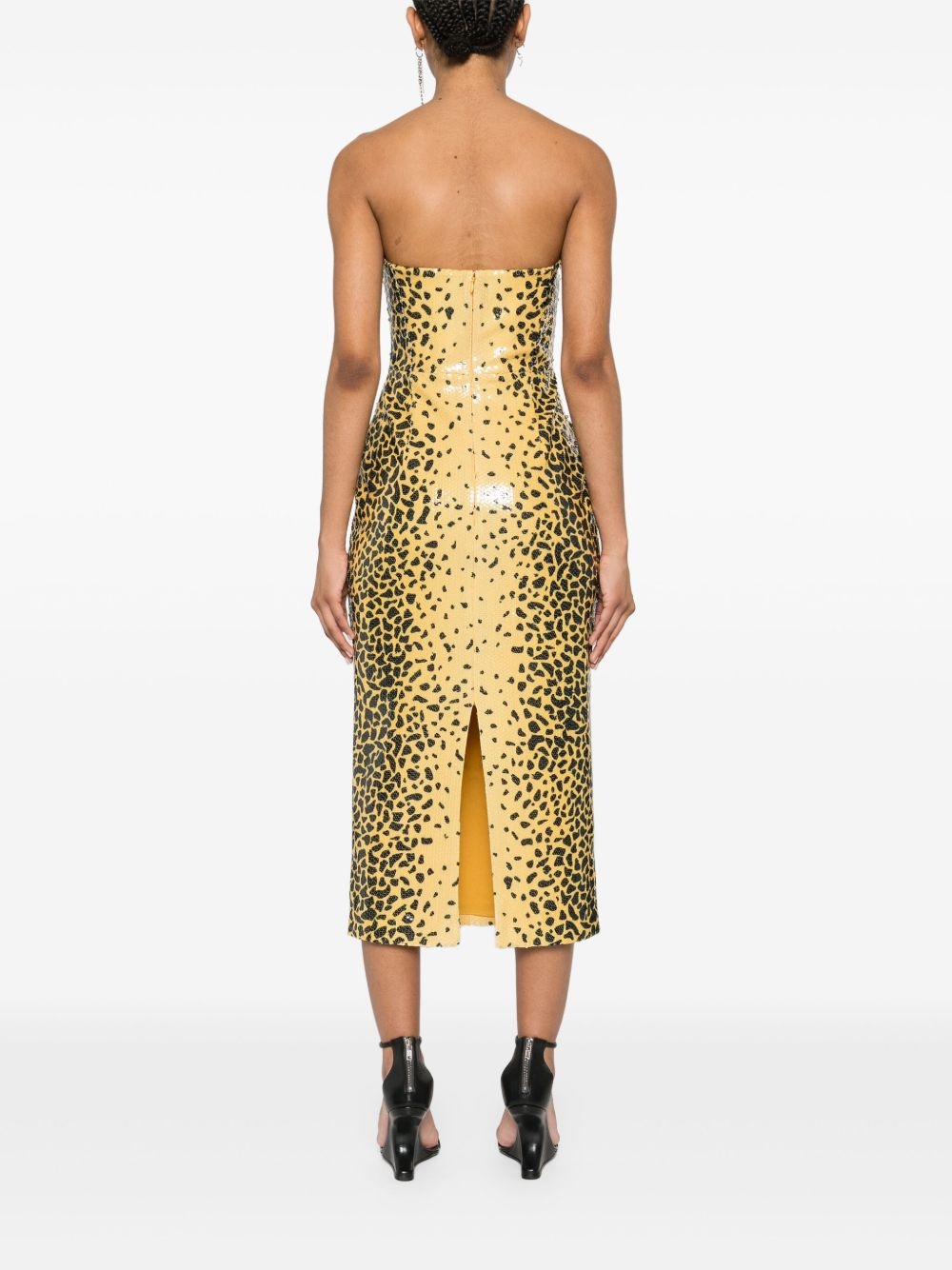 strapless cheetah-print maxi dress - 4