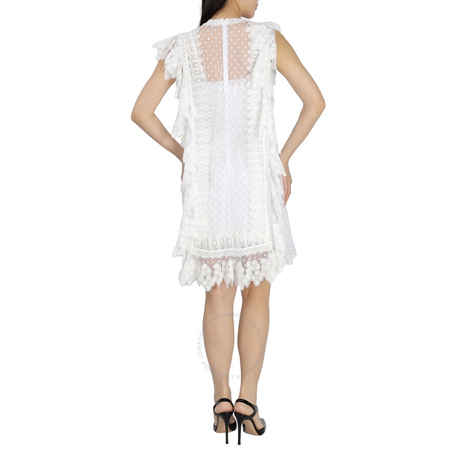 Burberry Nahla White Polka-dot And Scalloped Lace Tulle Dress - 5