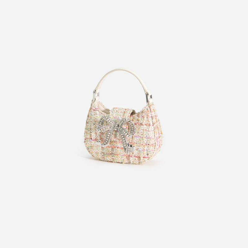 self-portrait Cream Boucle Micro Bag outlook