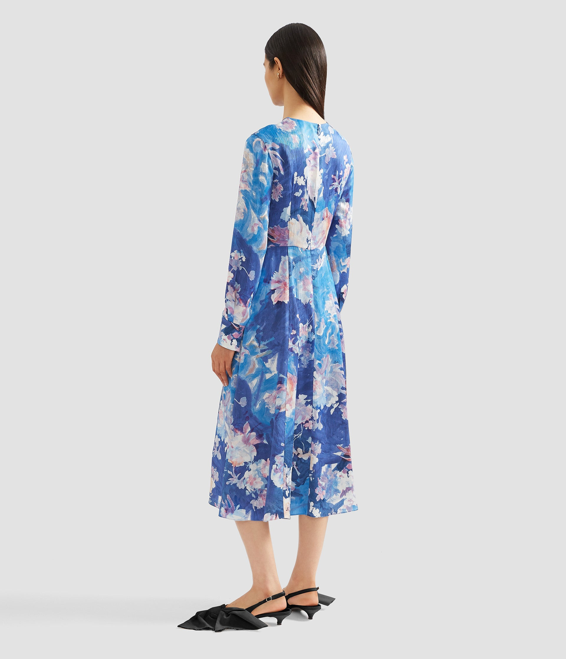 LONG SLEEVE MIDI COCKTAIL DRESS - 3