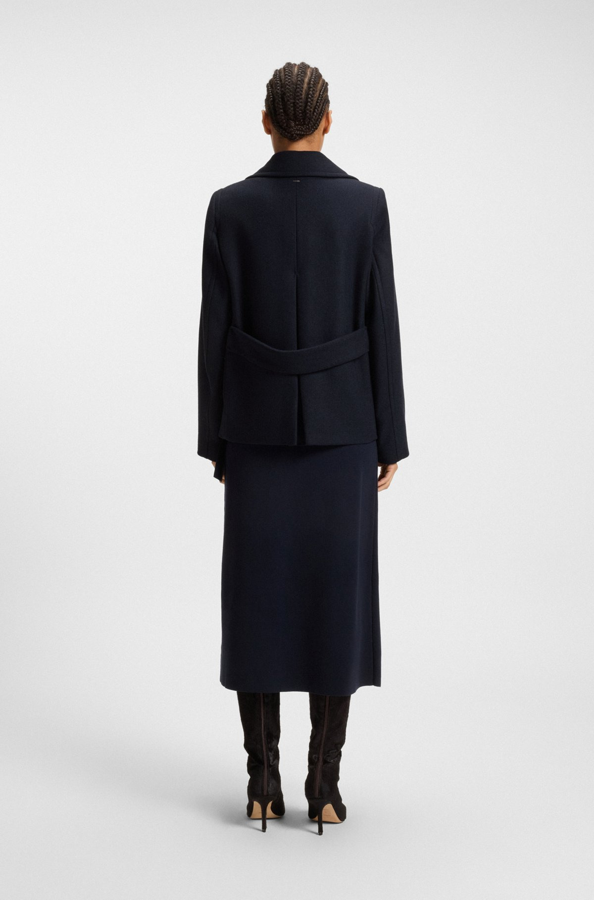 REGULAR-FIT PEA COAT IN A WOOL BLEND - 4