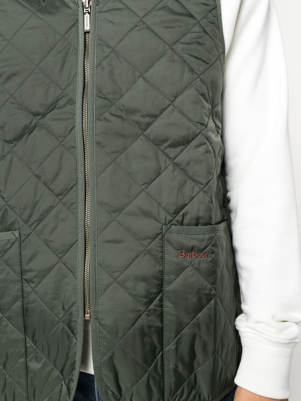 zip-up quilted gilet - 5