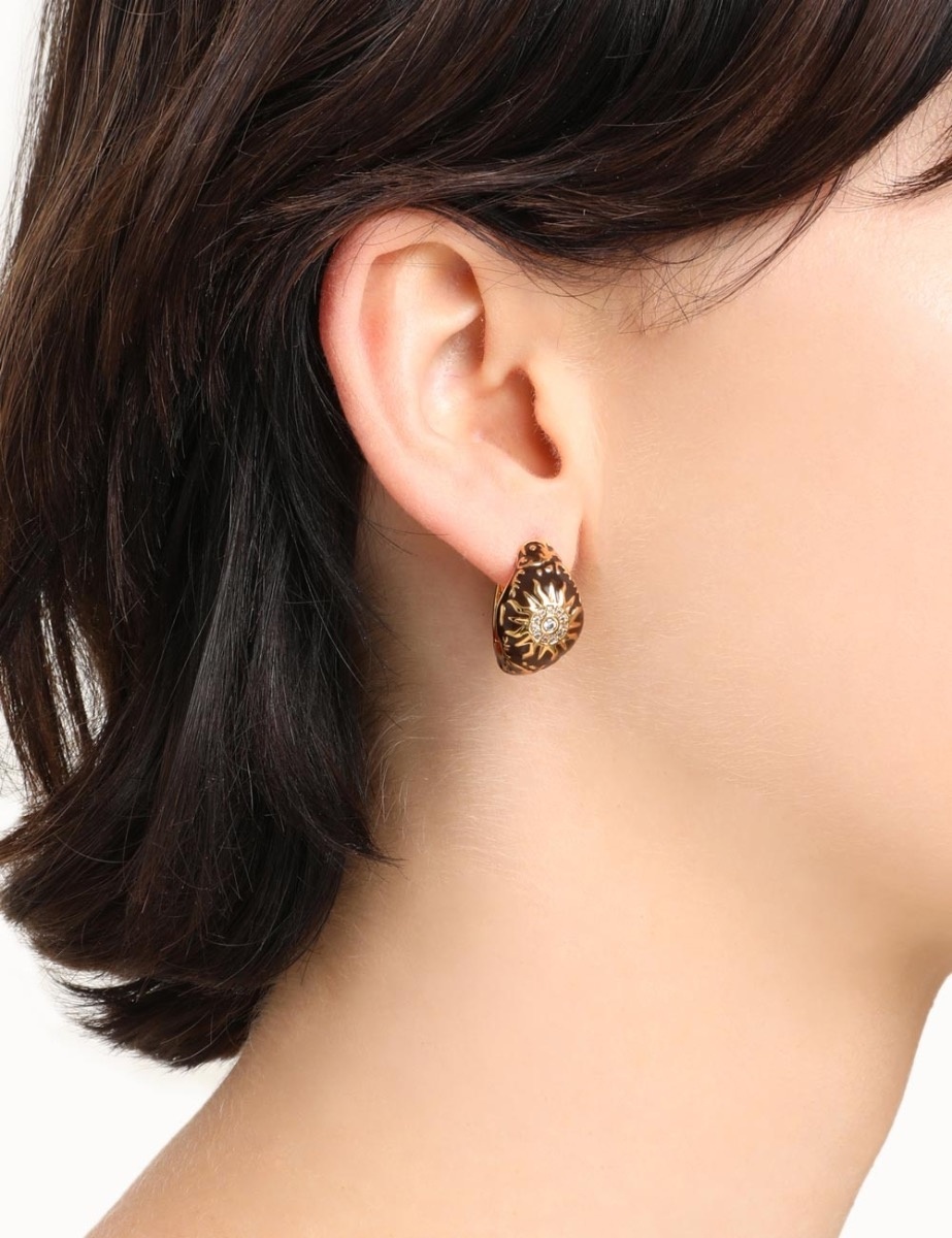 ENAMEL SIGNET EARRING - 2