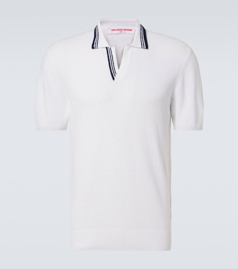 Horton cotton-blend bouclé polo shirt - 1