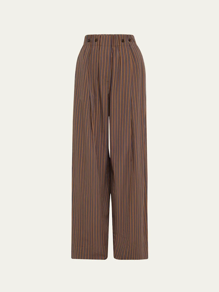 Emmett Pinstripe Wide-Leg Pants - 1