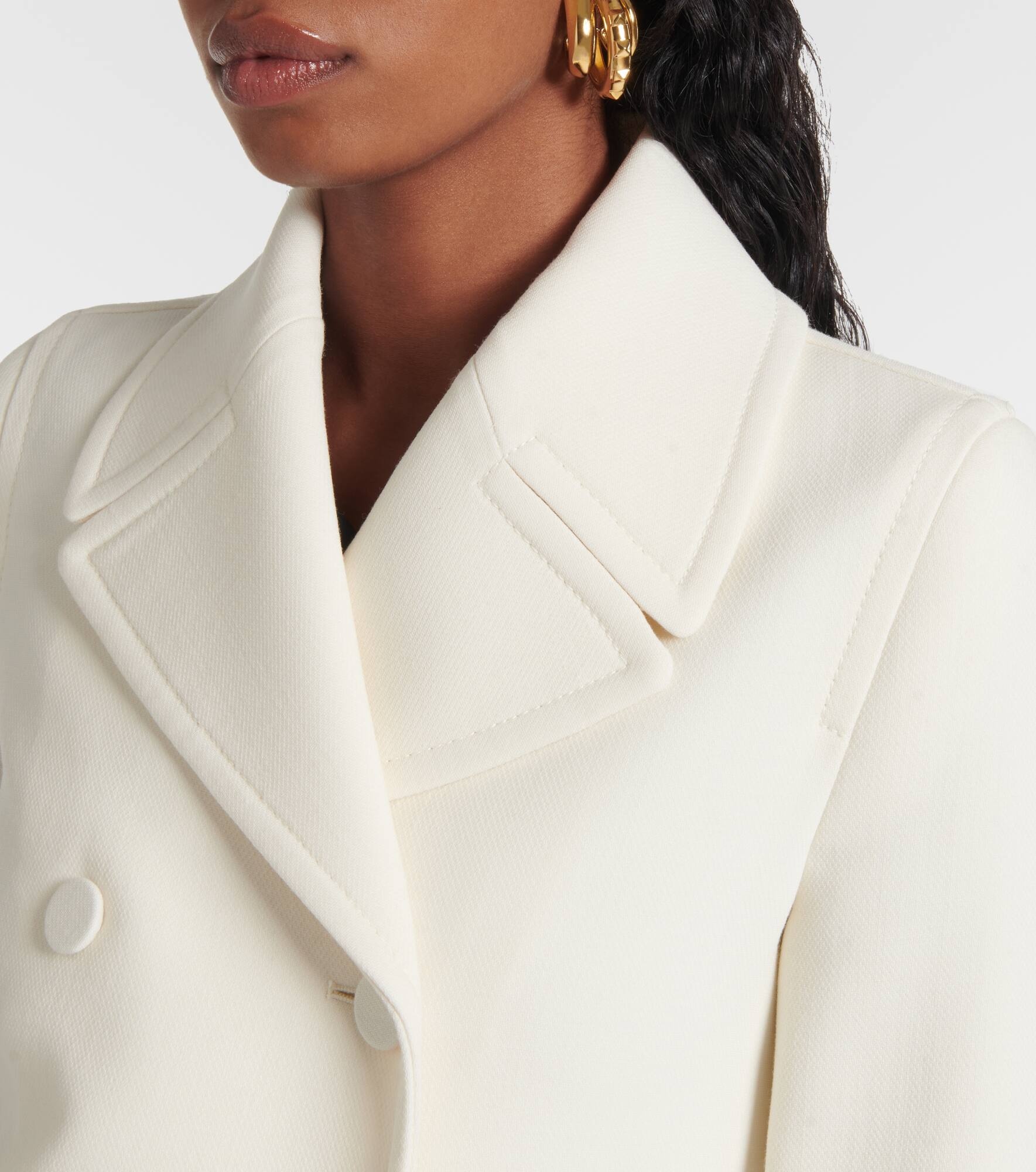 Wool-blend crêpe blazer - 5