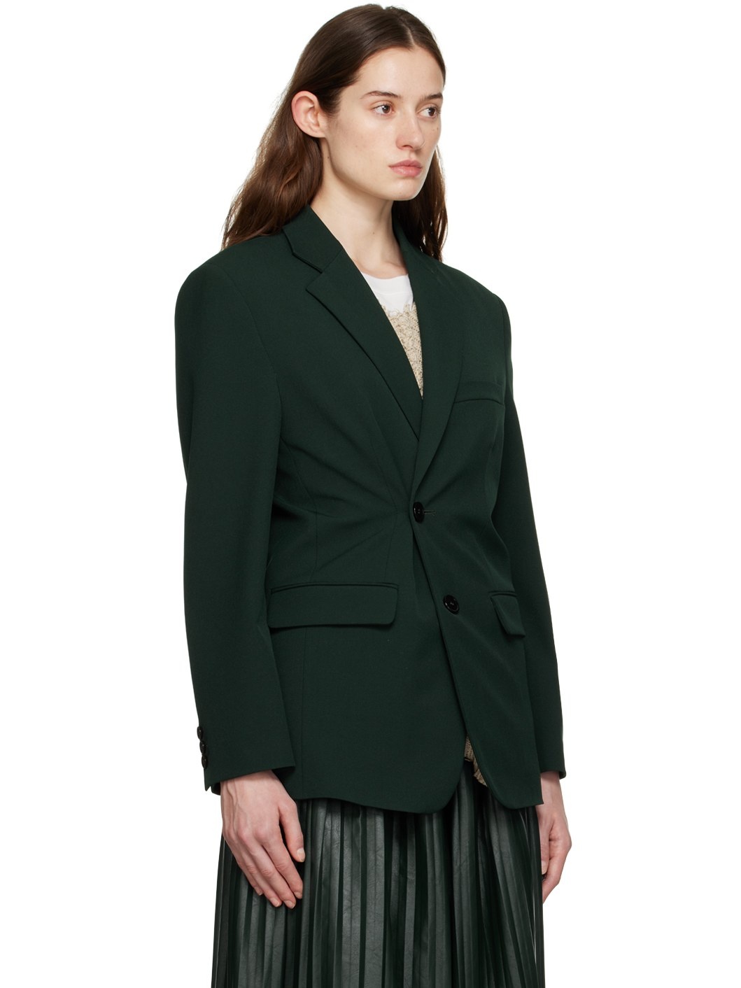 Green Double-Breasted Blazer - 2