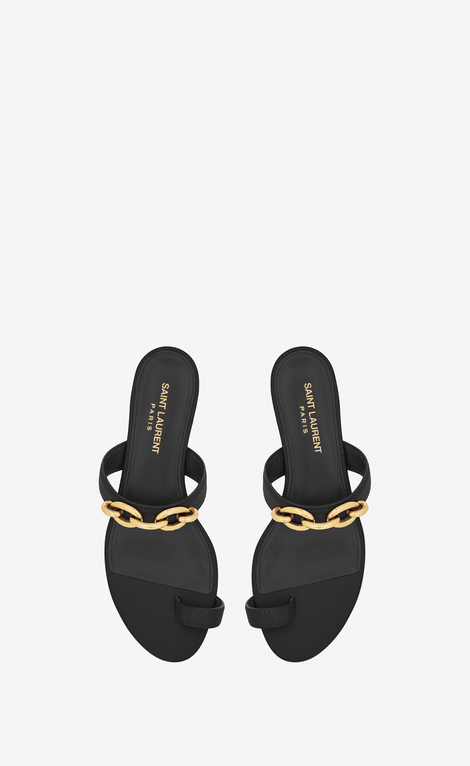 le maillon flat sandals in smooth leather - 2