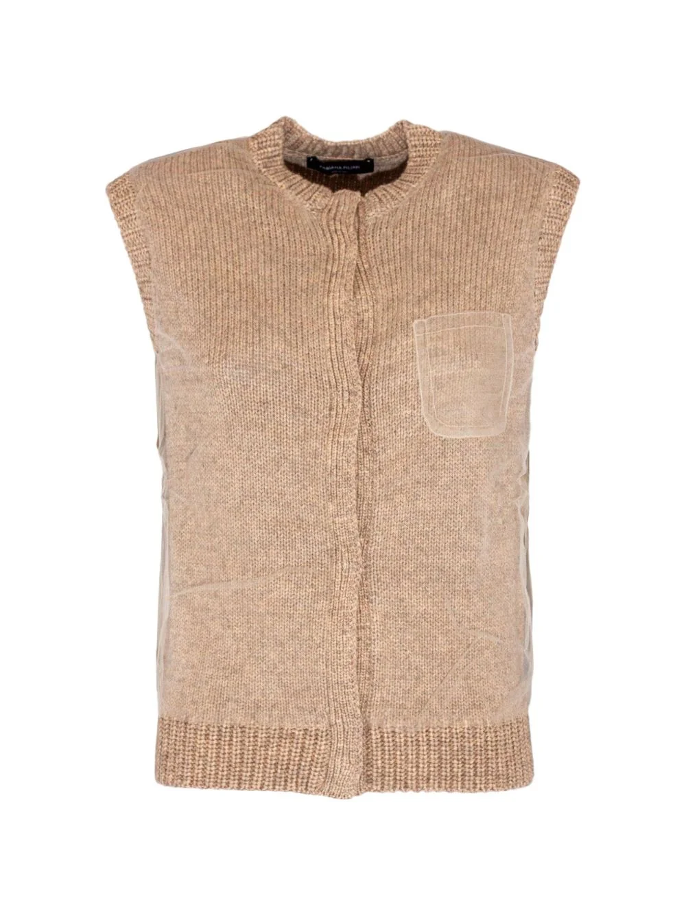 sleeveless knitted vest - 1