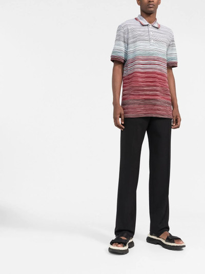 Missoni stripe-print cotton polo shirt outlook