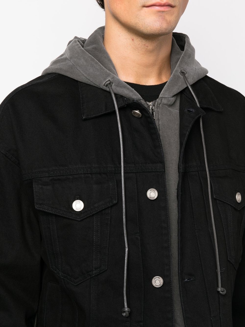 hooded denim jacket - 5