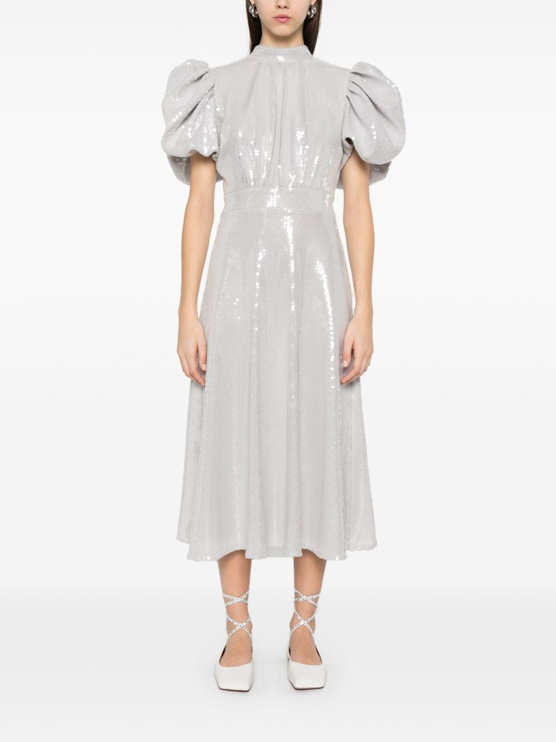 ROTATE sequined puff-sleeve midi dress outlook
