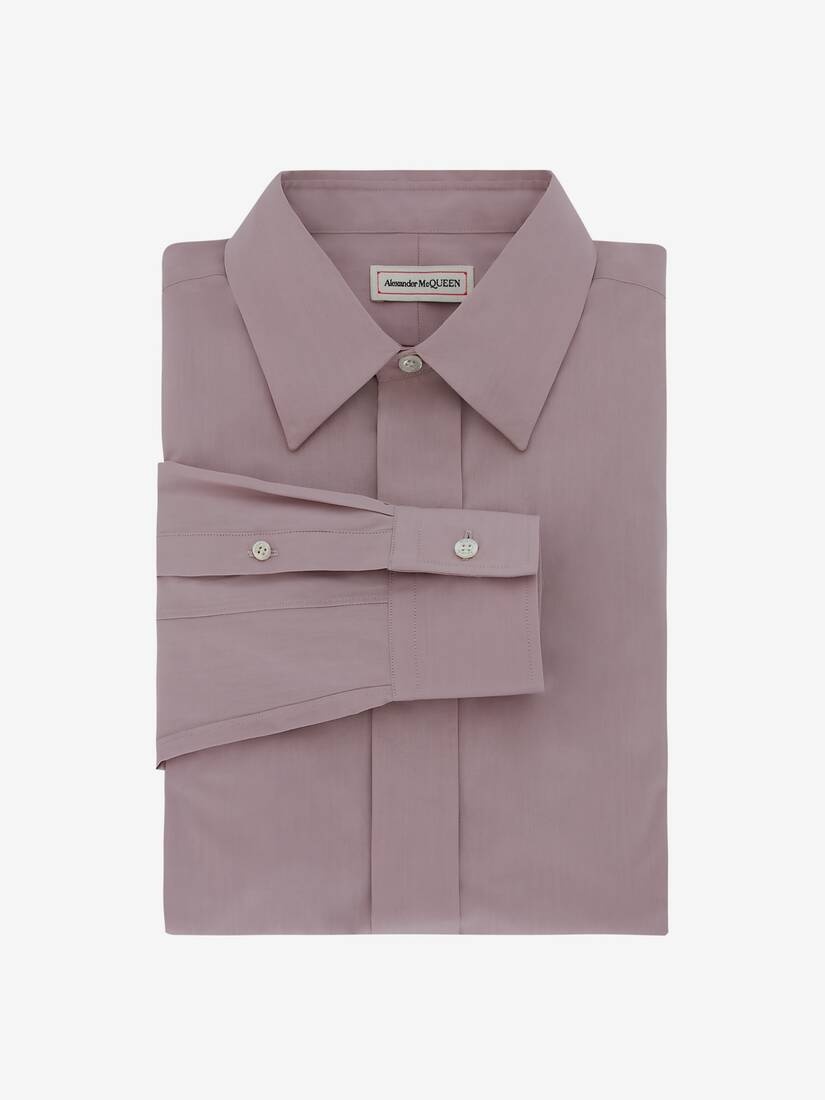 Men's Dropped Shoulder Poplin Shirt in Lilac - 5
