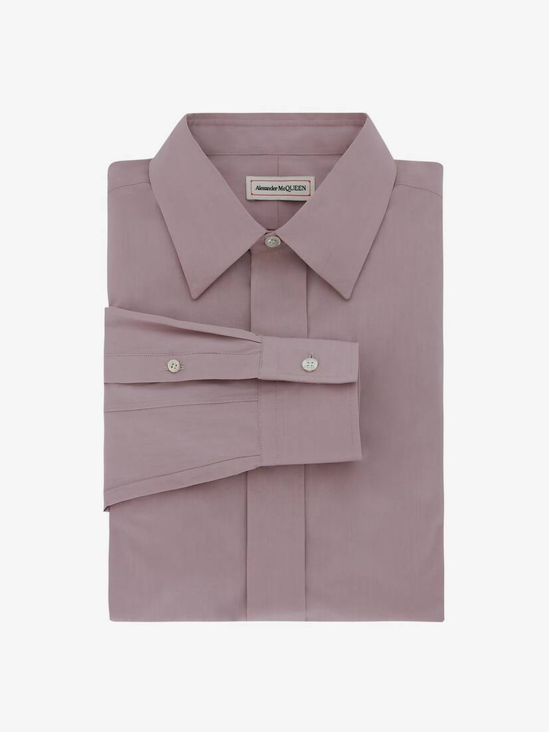 Men's Dropped Shoulder Poplin Shirt in Lilac 5