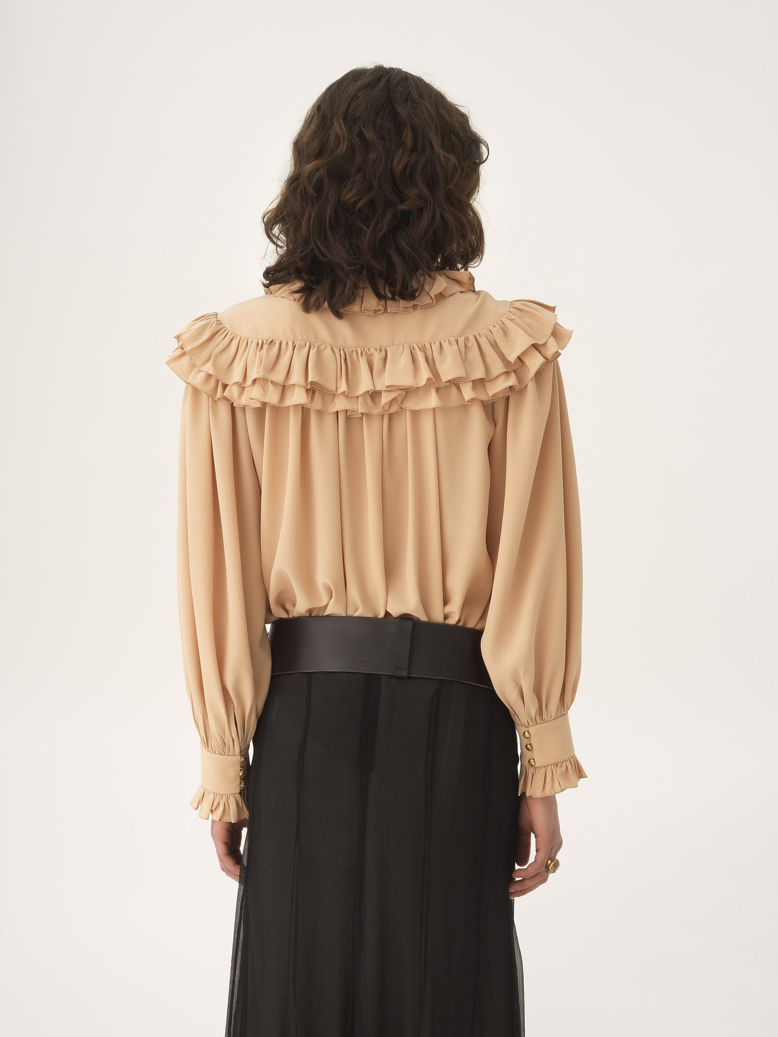 OVERSIZED RUFFLE TOP IN CRÊPE DE CHINE - 6