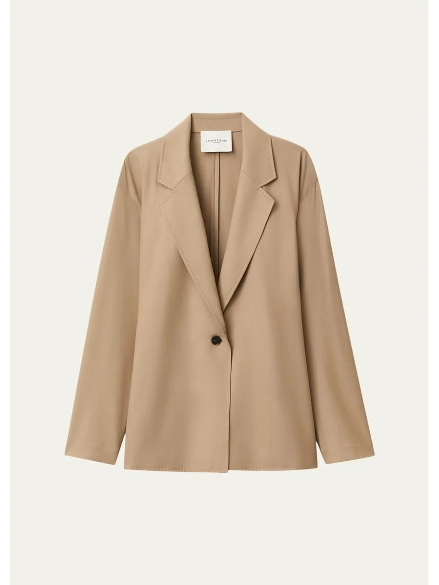 Belted Single-Button Blazer - 1