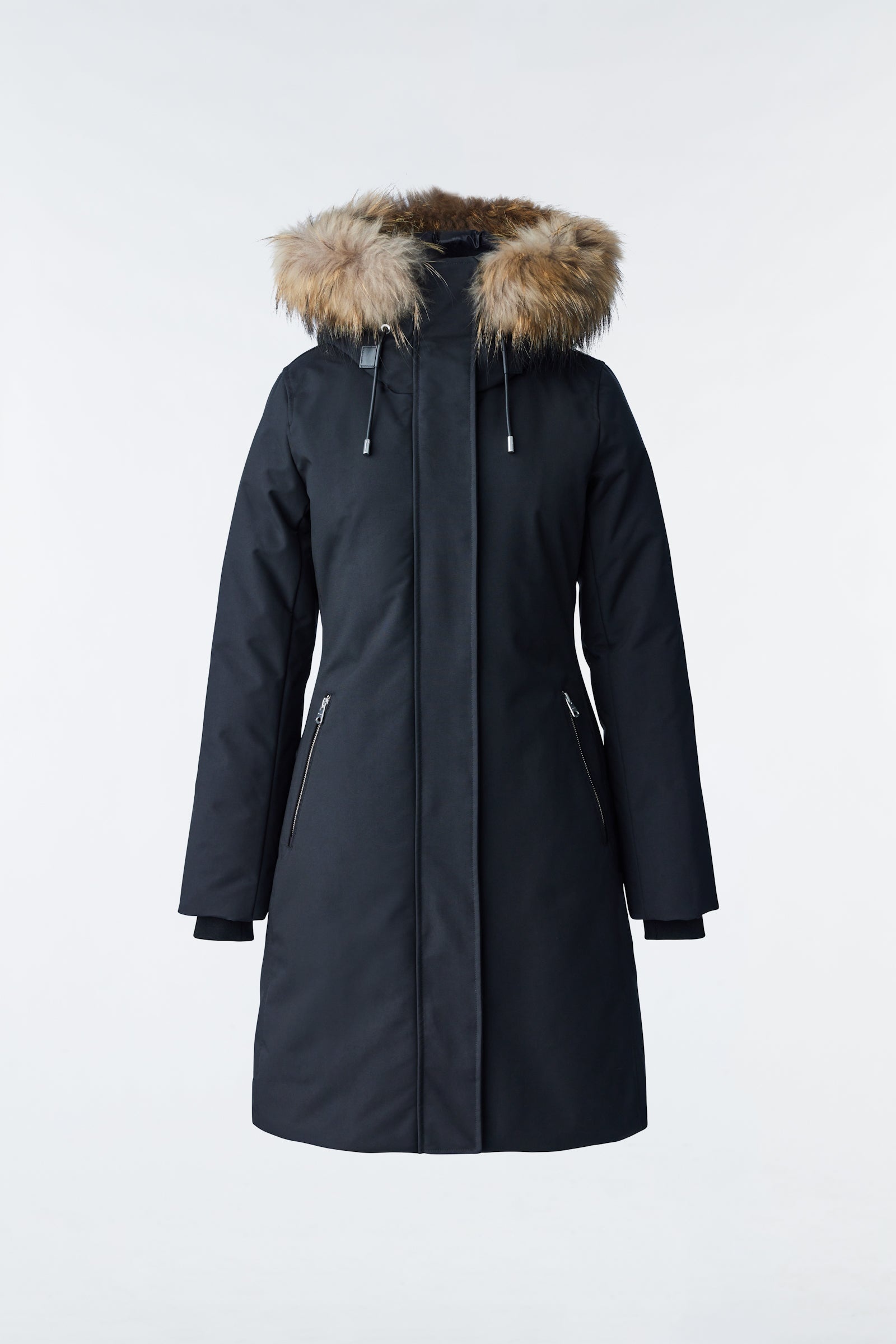 SHILOH 2-IN-1 fitted down coat with removable bib and natural fur - 1