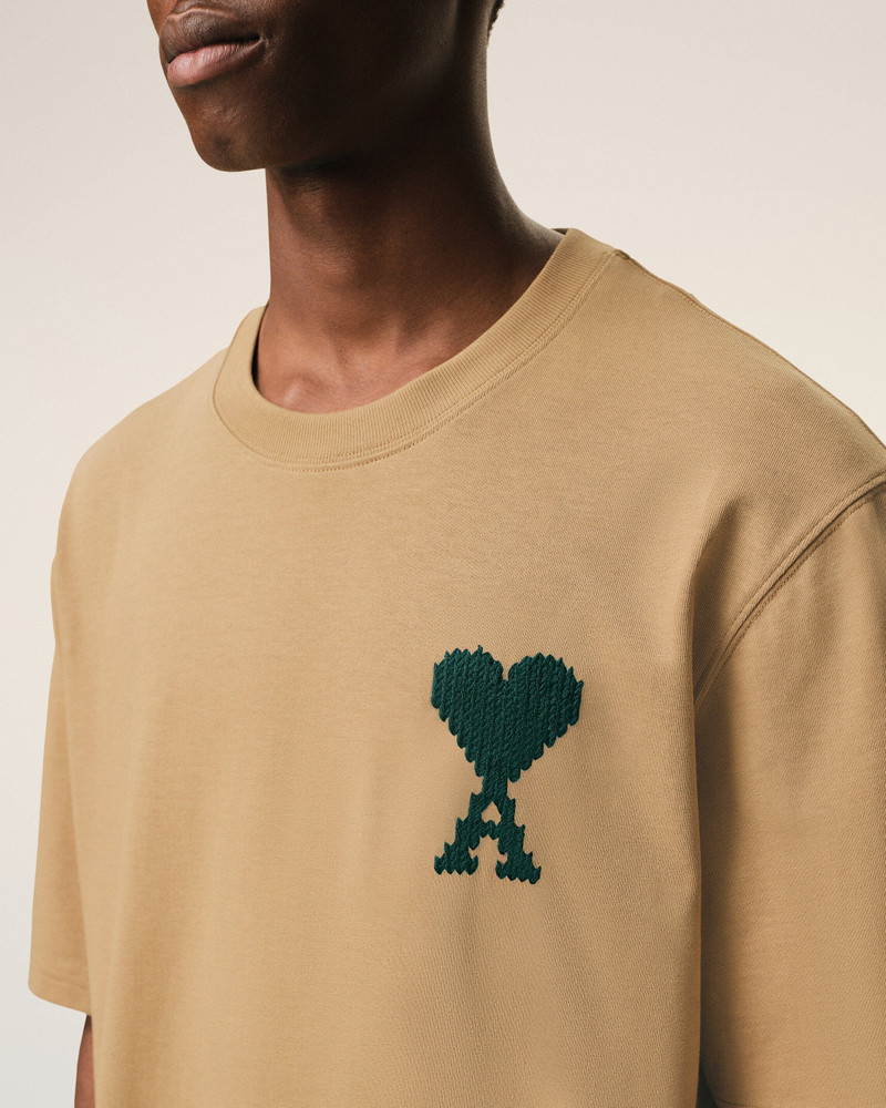BEIGE COTTON AMI DE COEUR T-SHIRT 4