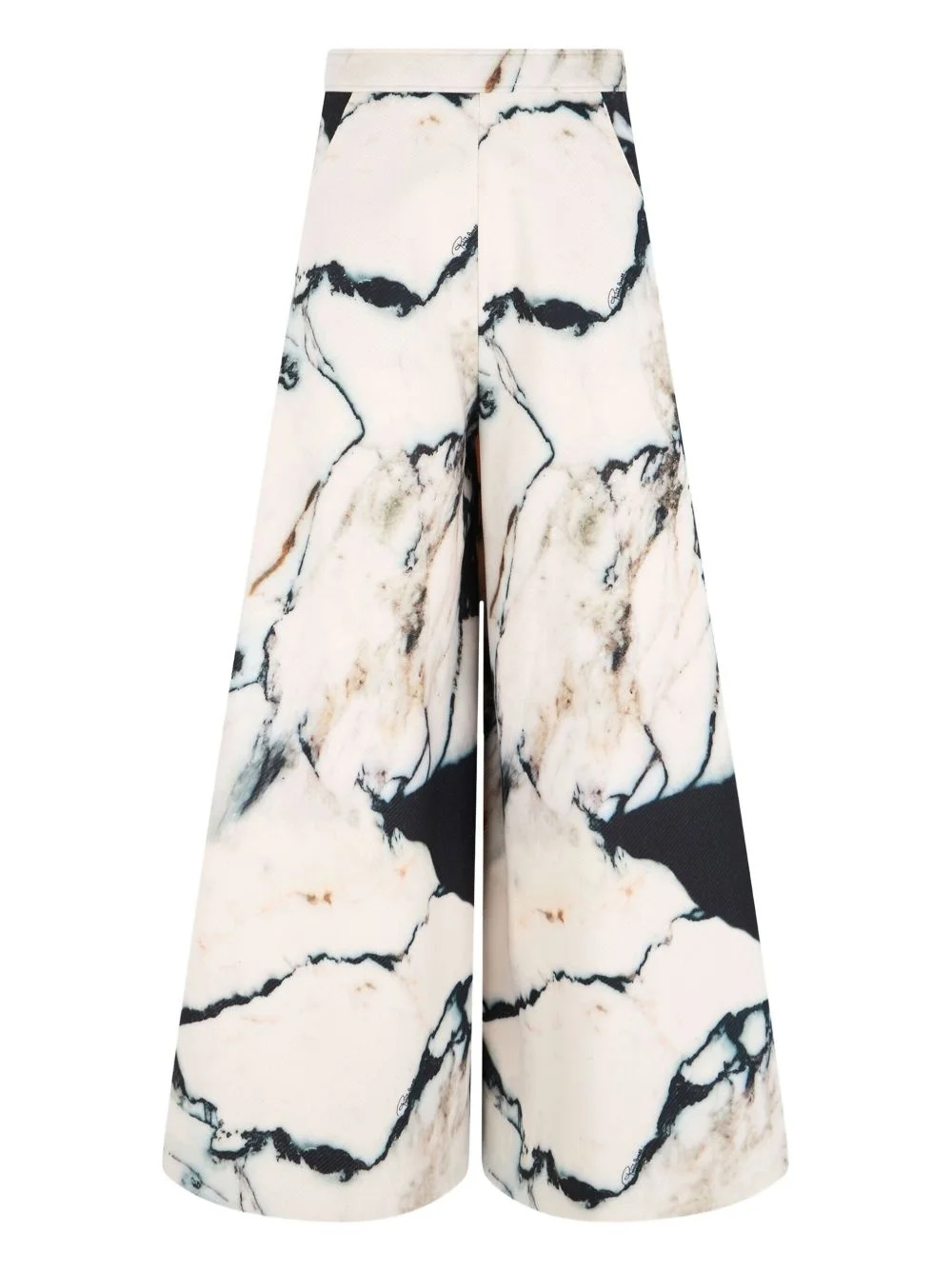 marble-print trousers - 1