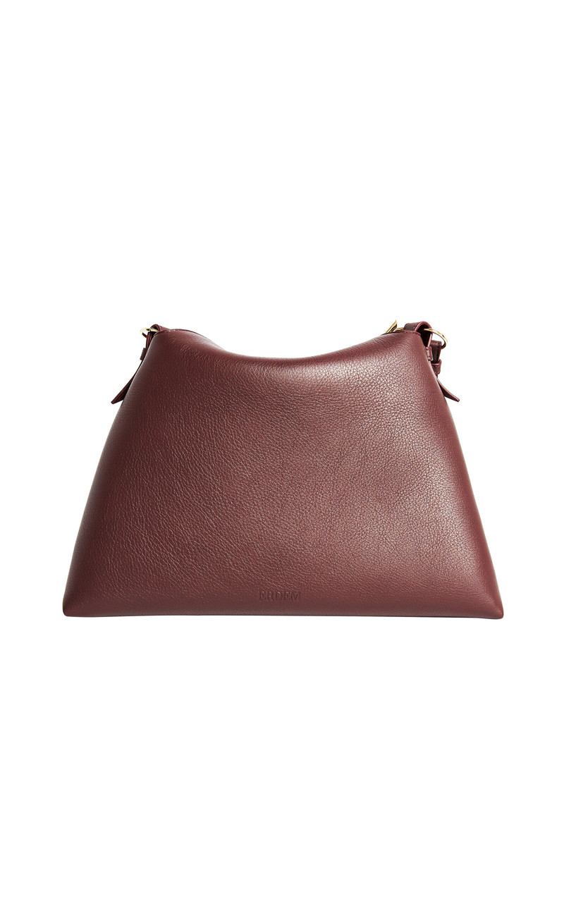 Erdem Large Bloom Leather Shoulder Bag burgundy outlook