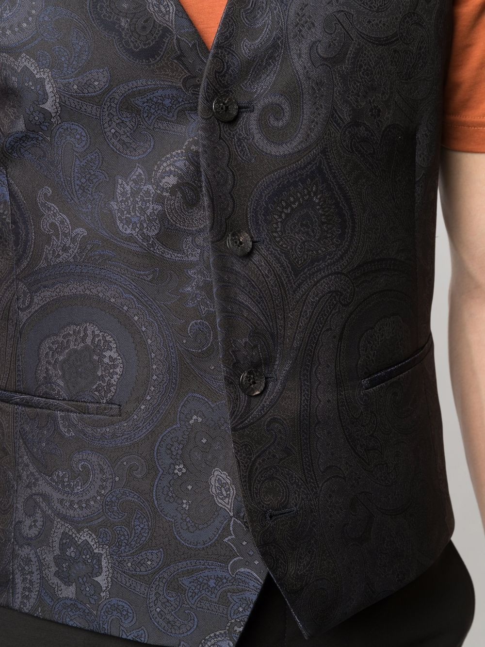 paisley-print waistcoat - 5