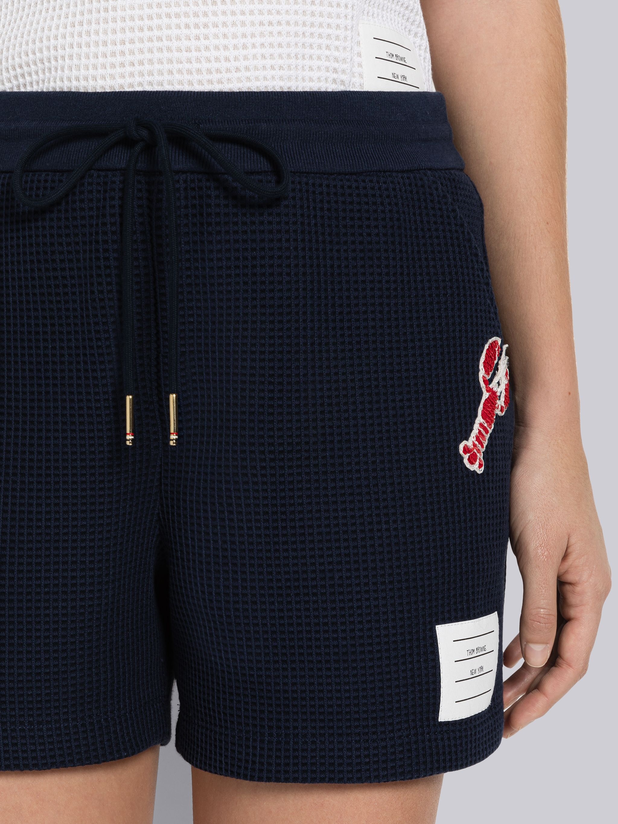 Sequin Lobster Mid-Thigh Shorts In Textured Check - 5