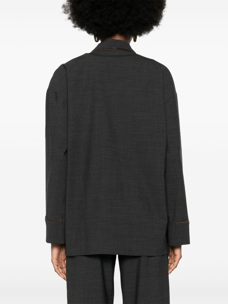 bead-trim oversized shirt 4