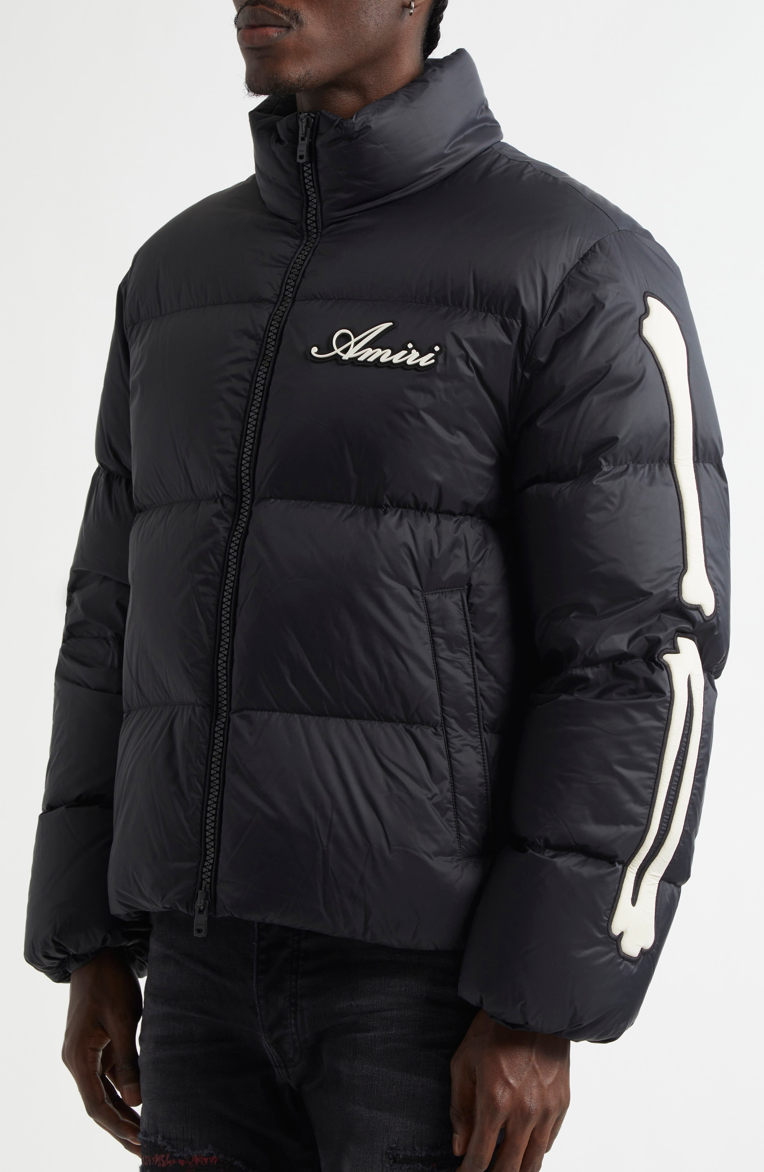 AMIRI Bones Down Puffer Jacket in Black at Nordstrom - 4