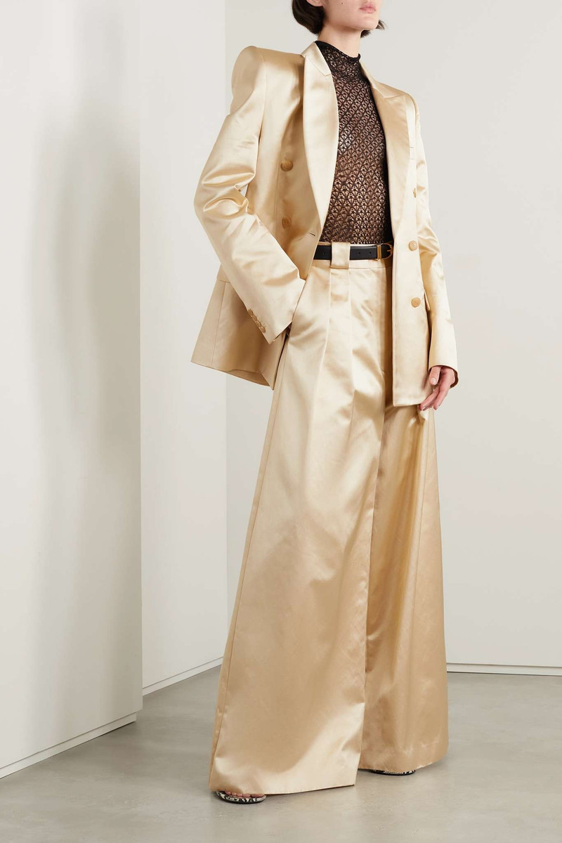 KHAITE Rico pleated twill wide-leg pants outlook