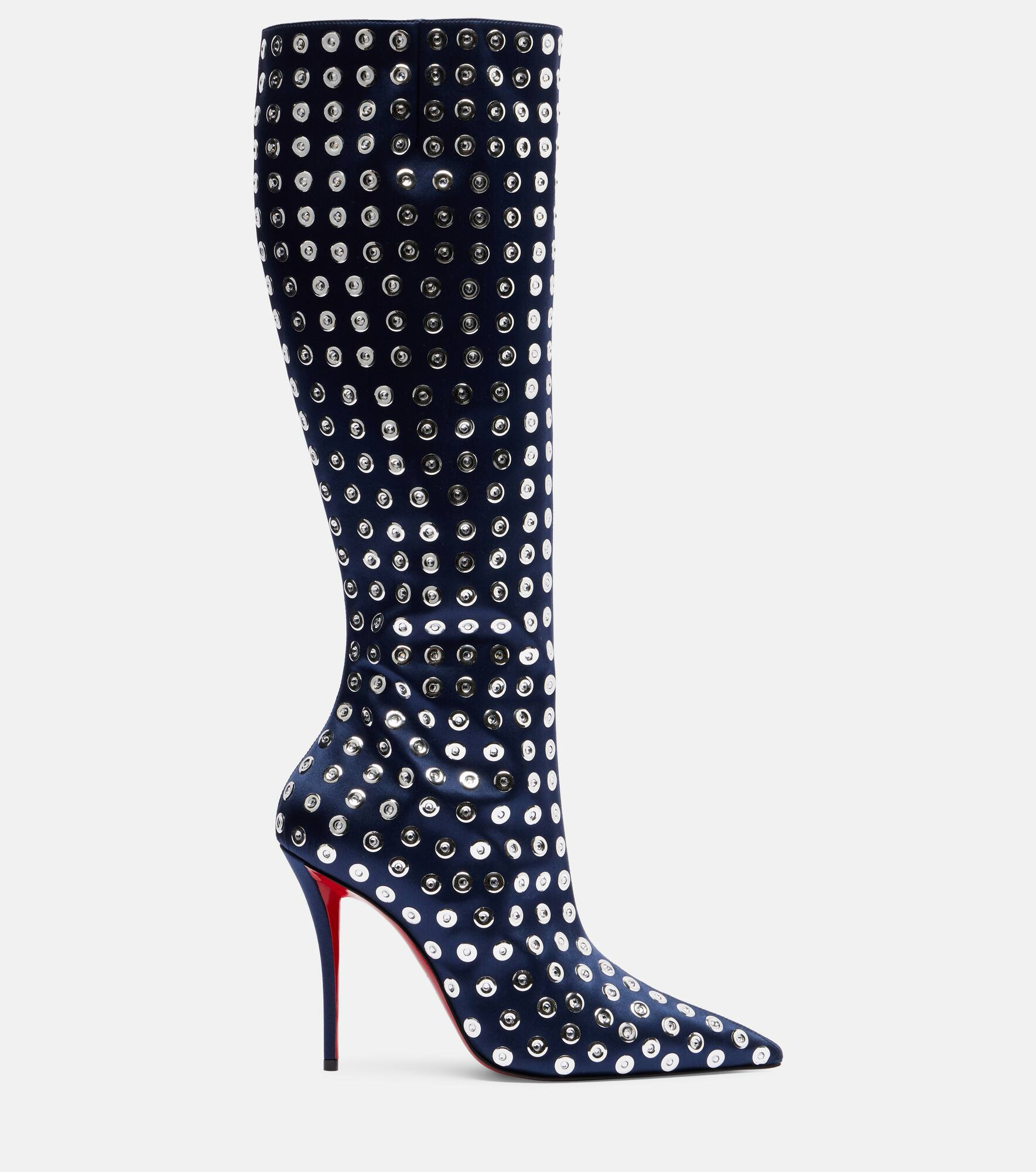 Miss Z 100 embellished satin knee-high boots - 4