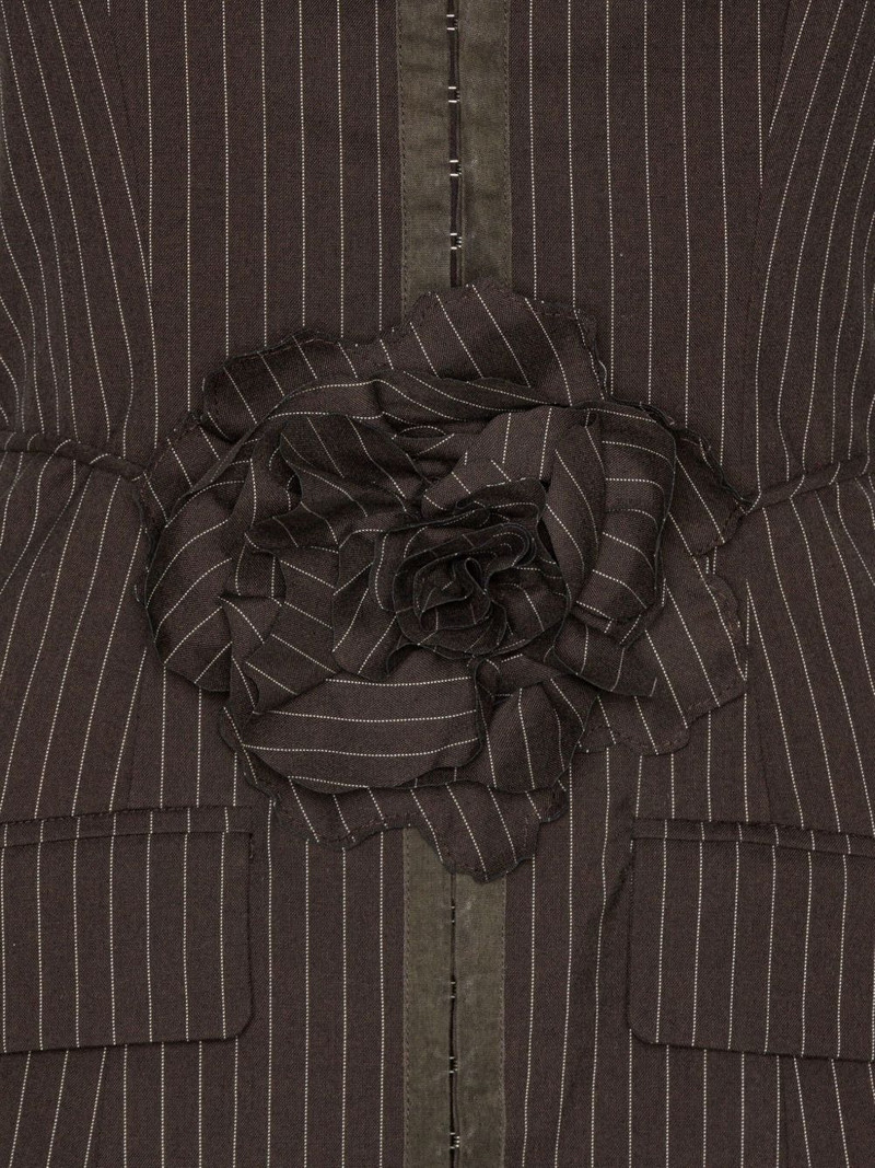 pinstripe rose-embellished mini dress 4