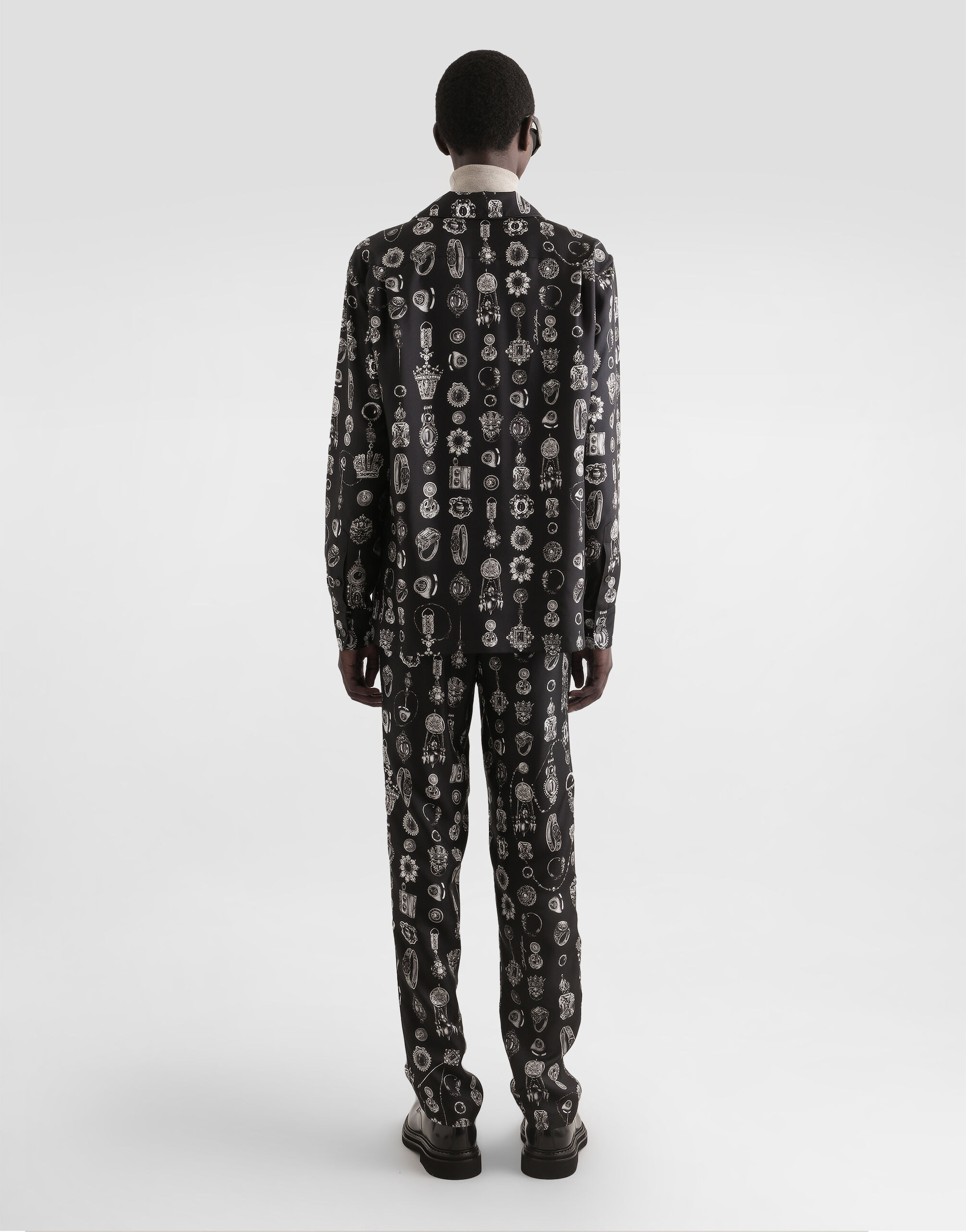 Jewel-print twill trousers - 3