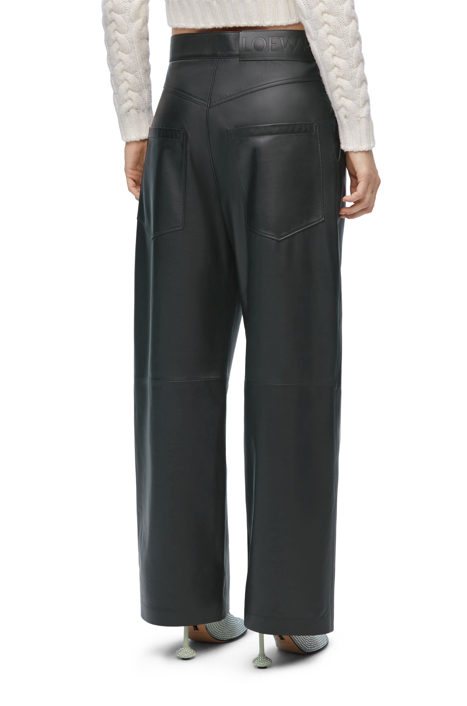 Anagram baggy trousers in nappa lambskin - 4