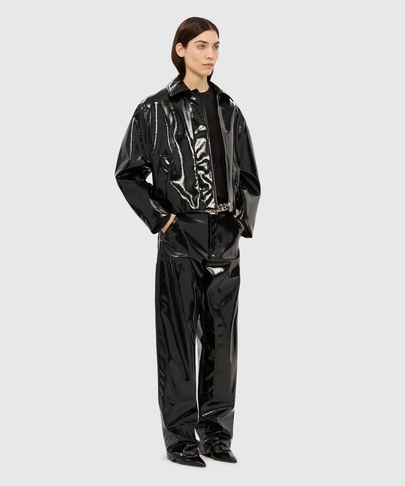 Long-sleeved black jersey T-shirt with cursive MSGM logo embroidery 4