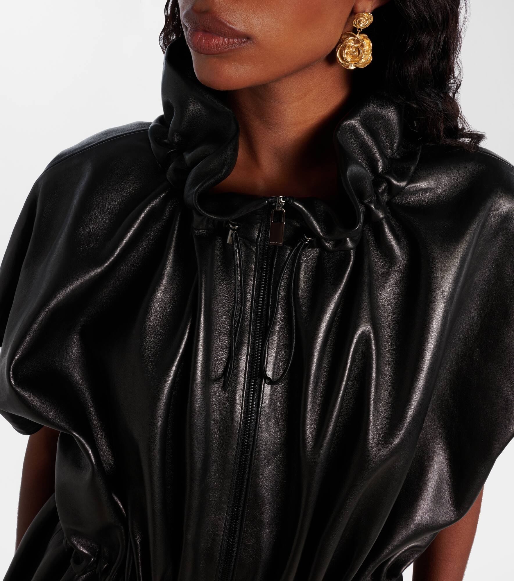 Peplum leather jacket - 4